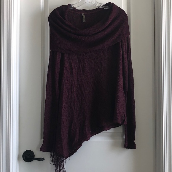 XCVI Sweaters - XCVI Asymmetrical cowl neck sweater in plum